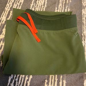 Large dark olive figs- Livingston scrub pant